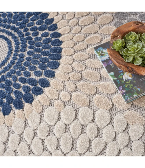 Nourison Aloha Area Rug ALH29 Blue/Grey