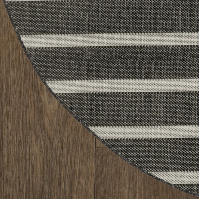 Nourison Positano Black Ivory POS03 4ft. Round Rug