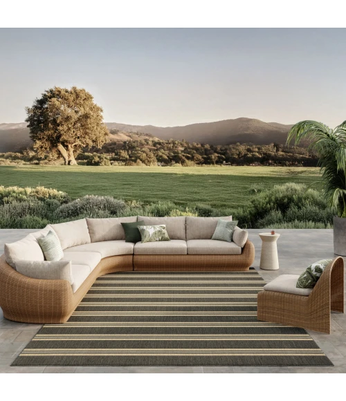 Nourison Home Horizon Indoor/Outdoor Black HOZ05 10ft. x 14ft. Rect. Rug