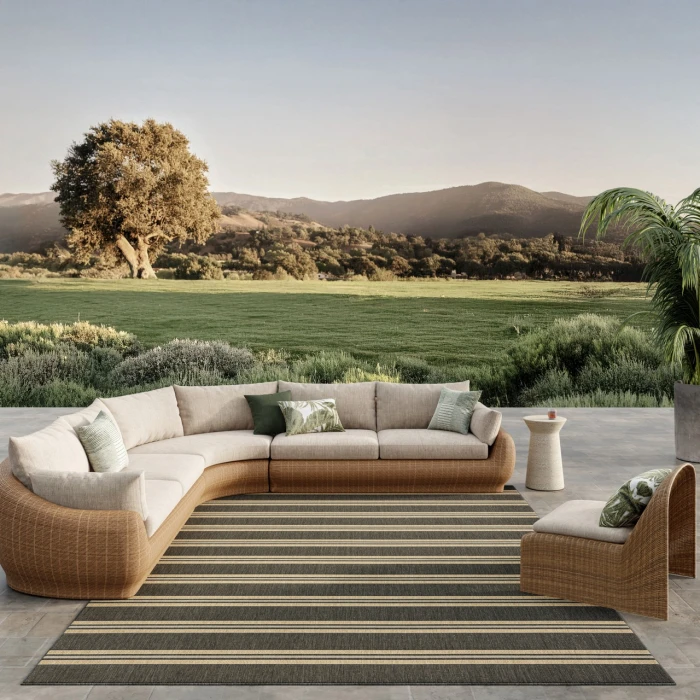 Nourison Home Horizon Indoor/Outdoor Black HOZ05 10ft. x 14ft. Rect. Rug
