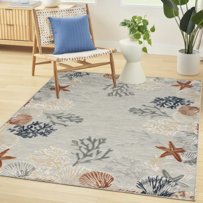 Nourison Home Suncoast Grey SNC04 5ft.3in. x 7ft.3in. Rect. Rug