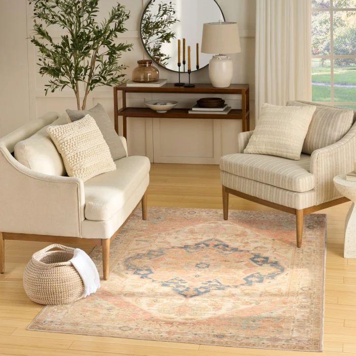 Nourison Vintage Washables Multicolor VWS15 5 ft. 3 in. X 7 ft. 3 in. Rect. Rug