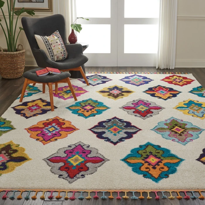 Nourison Home Nomad White NMD06 8ft.10in. x 12ft. Rect. Rug