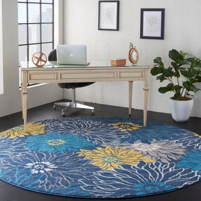 Nourison Passion Round Area Rug PSN17-Blue