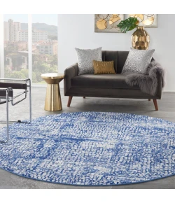 Nourison Home Whimsicle WHS07 Ivory Navy 8 ft. Round Area Rug