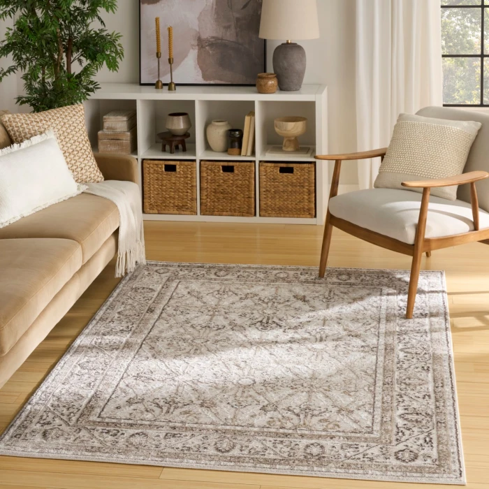 Nourison Dekor Ivory Brown DEK03 5 ft. 3 in. X 7 ft. Rect. Rug