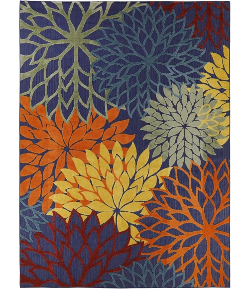 Nourison Aloha Navy Multicolor ALH05 10ft. x 14ft. Rect. Rug