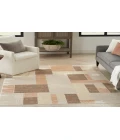 Nourison Astra Machine Washable Beige Multicolor ASW09 5 ft. 3 in. X 7 ft. Rectangle Rug