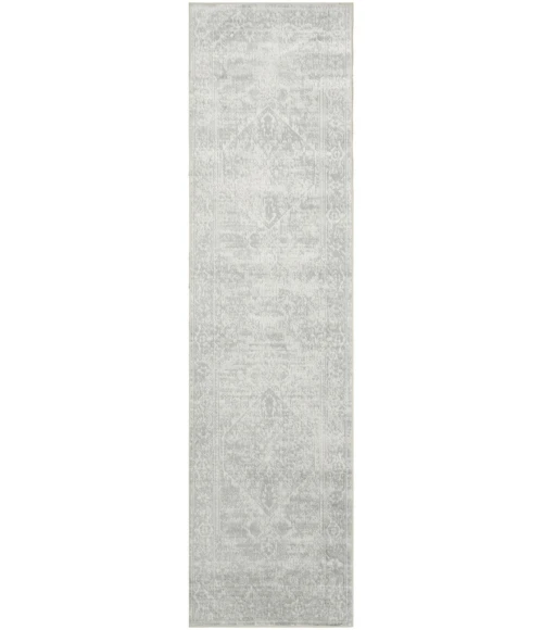 Nourison Astra Machine Washable Light Grey ASW11 2 ft. 2 in. X 8 ft. Rect. Rug