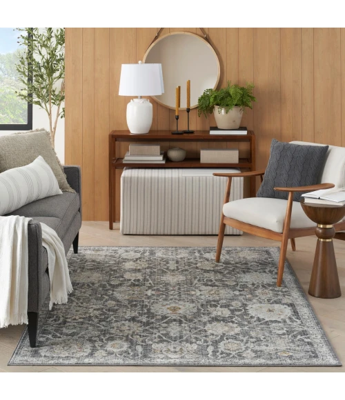 Nourison Oushak Home Charcoal OUS01 6 ft. X 9 ft. Rect. Rug