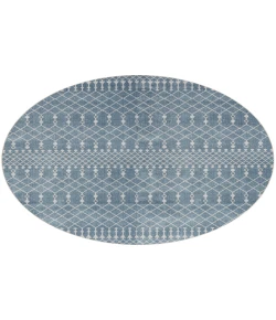 Nourison Home Astra Machine Washable ASW10 Blue 5 ft. 3 in. Round Area Rug