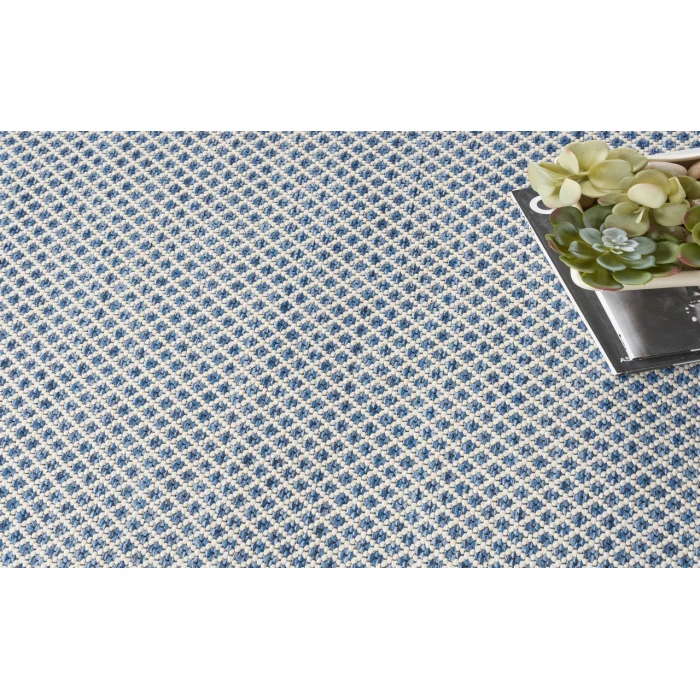 Nourison Courtyard Ivory Blue COU01 8 ft. Round Rug