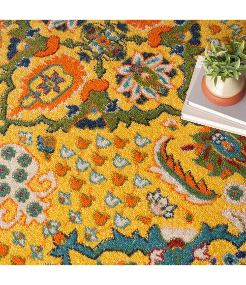 Nourison Allur Area Rug ALR03 Yellow Multicolor
