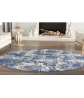 Nourison Grafix Navy Blue GRF38 8 ft. Round Rug