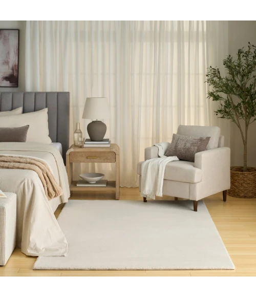 Nourison Soft Plush Rabbit Fur Beige SFF01 4 ft. X 6 ft. Rect. Rug