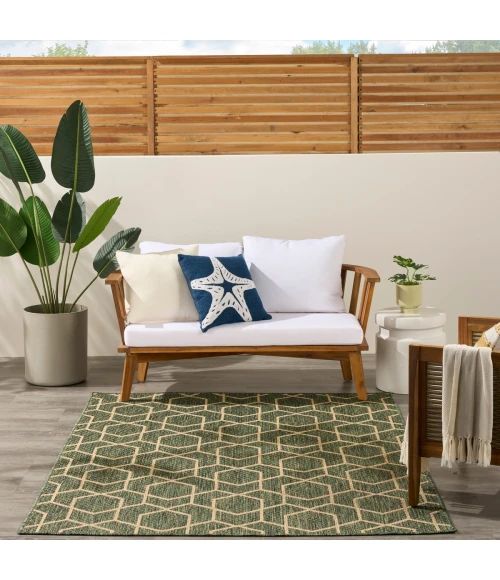 Nourison Horizon Indoor/Outdoor Green HOZ01 5 ft. X 7 ft. Rect. Rug