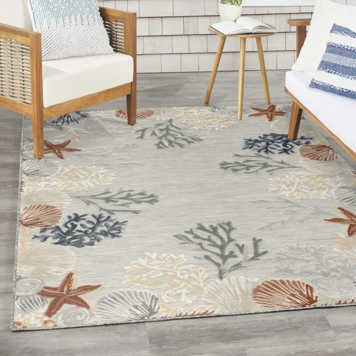 Nourison Home Suncoast Grey SNC04 5ft.3in. x 7ft.3in. Rect. Rug