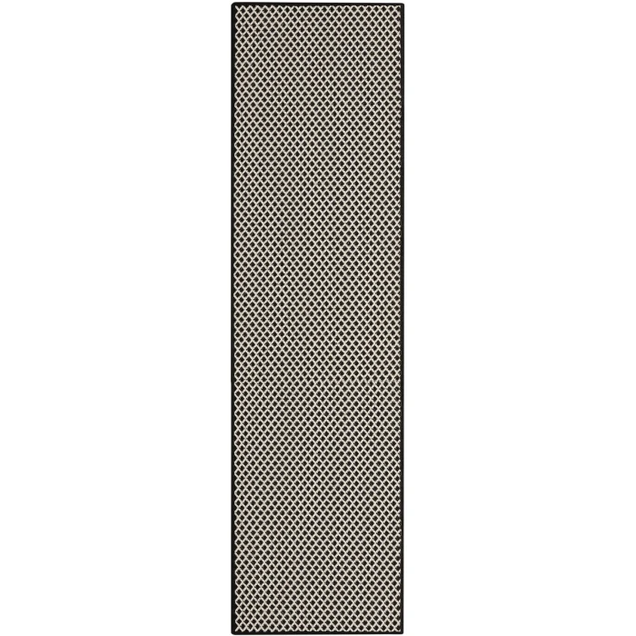 Nourison Courtyard Black White COU01 2 ft. X 6 ft. Rect. Rug