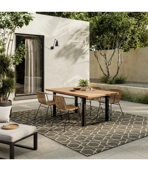 Nourison Horizon Indoor/Outdoor Charcoal HOZ01 6 ft. X 9 ft. Rect. Rug