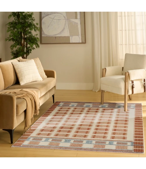 Nourison Nordic Ivory Rust NRC16 5 ft. X 7 ft. Rect. Rug