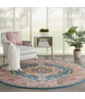 Nourison Passion Area Rug PSN20 Teal Multicolor 8' x ROUND