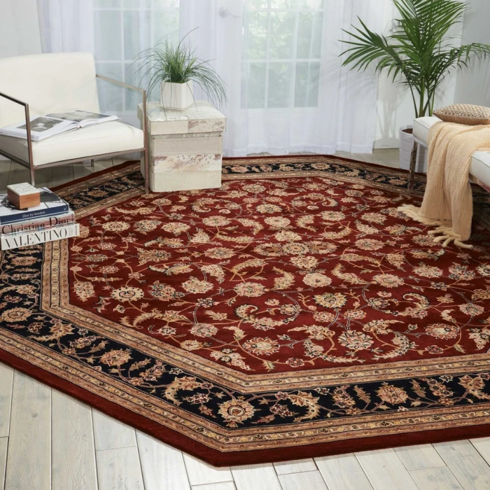 Nourison 2000 Octagon Area Rug 2002-Burgundy