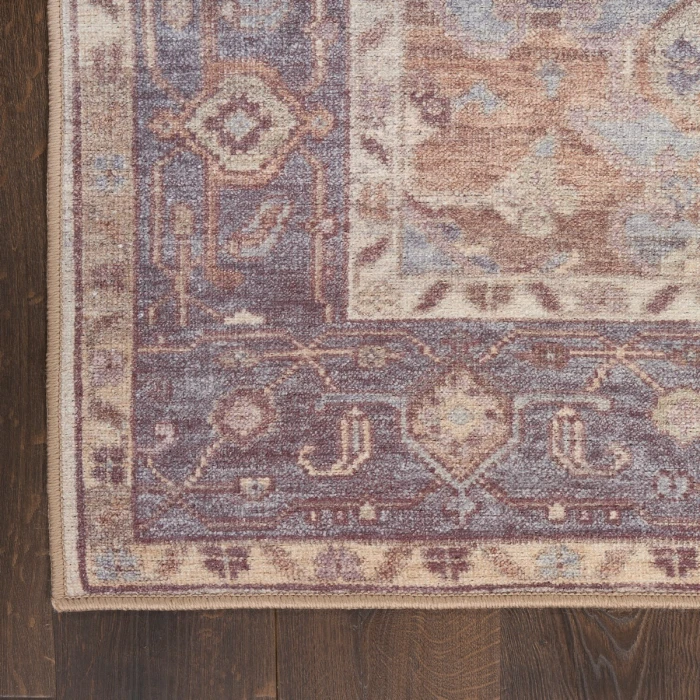 Nourison Vintage Washables Ivory Purple VWS13 2 ft. 2 in. X 8 ft. Rect. Rug