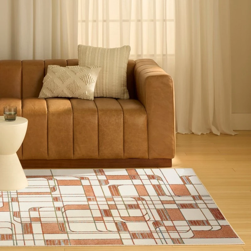 Nourison Nordic Ivory Rust NRC17 4 ft. X 6 ft. Rect. Rug