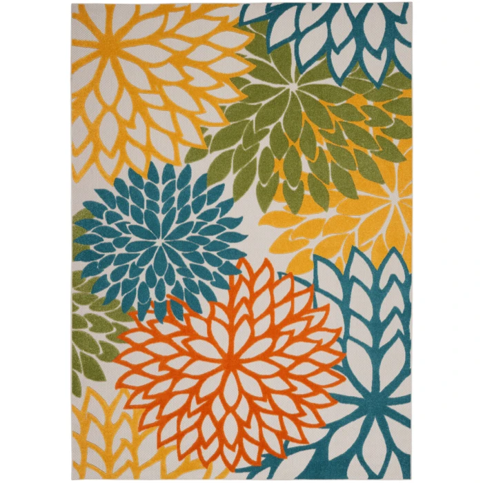 Nourison Aloha Area Rug ALH05 Turquoise Multicolor