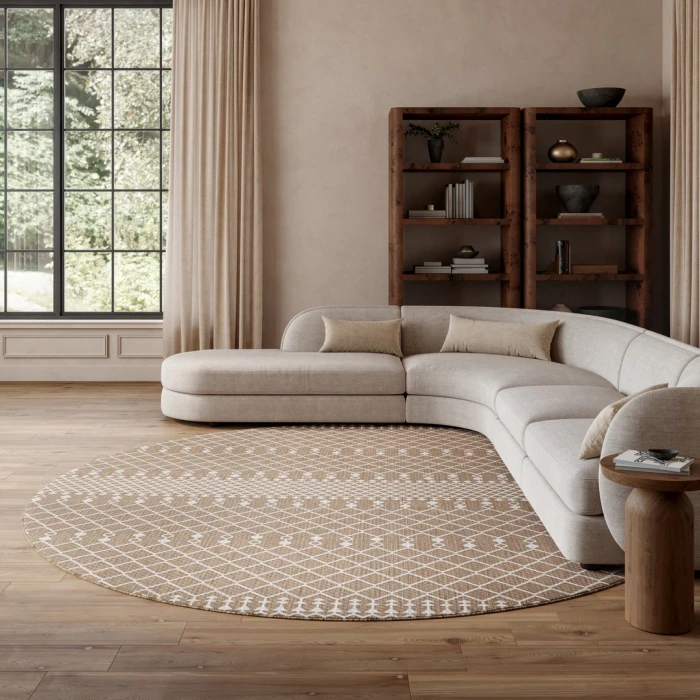 Nourison Positano Beige POS02 12ft. Round Rug