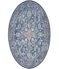 Nicole Curtis Machine Washable Series 1 Navy Ivory SR104 5 ft. 3 in. Round Rug