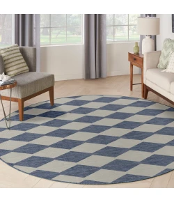 Nourison Positano Navy Blue POS04 6 ft. X Round Rug