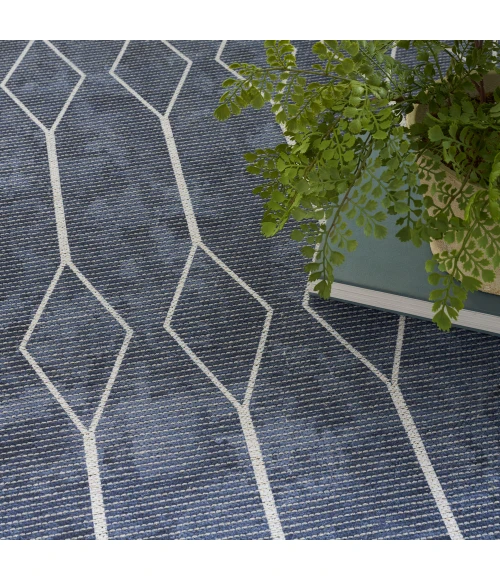 Nicole Curtis Machine Washable Series 1 Area Rug SR107 Navy