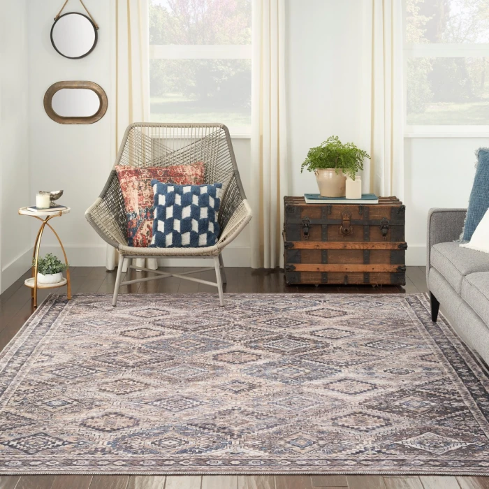 Nicole Curtis Machine Washable Series 1 Area Rug SR103 Ivory/Latte 8' x 10'