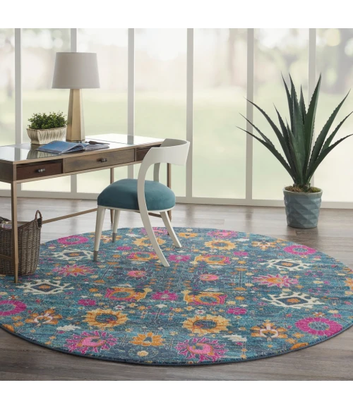 Nourison Passion Round Area Rug PSN01-Denim