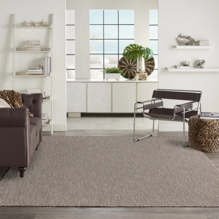 Nourison Washable Solutions Grey/Mocha WSL01 9 ft. X 12 ft. Rect. Rug