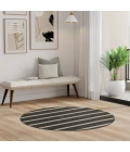 Nourison Positano Black Ivory POS03 4ft. Round Rug