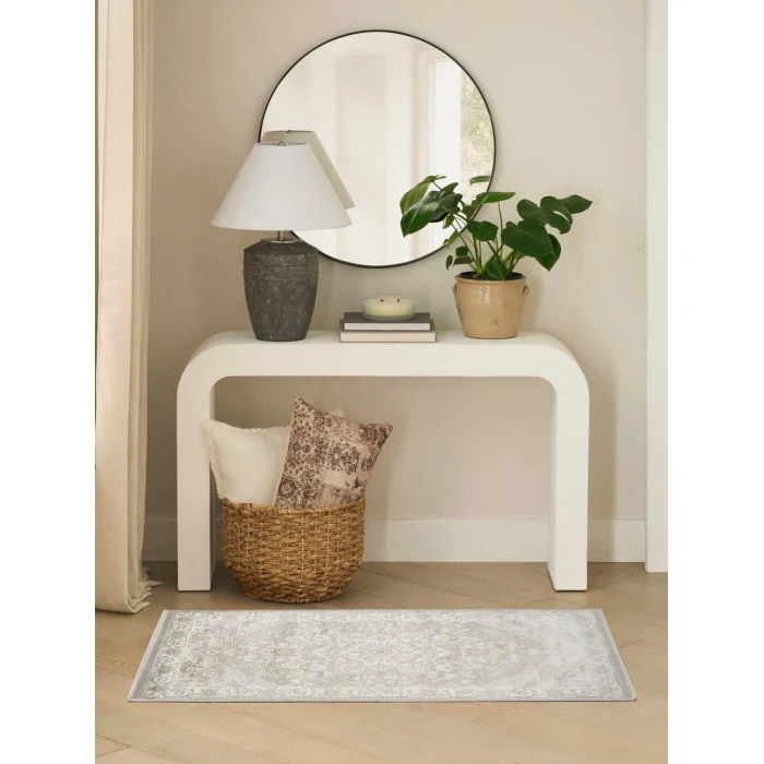 Nourison Dekor Light Grey DEK08 2 ft. x 4 ft. Rect. Rug