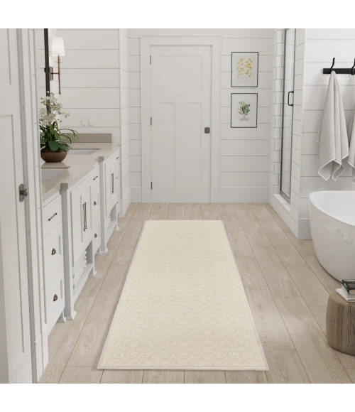 Nourison Home Washable Charm Cream / Ivory WCH03 2ft.2in. x 10ft. Rect. Rug