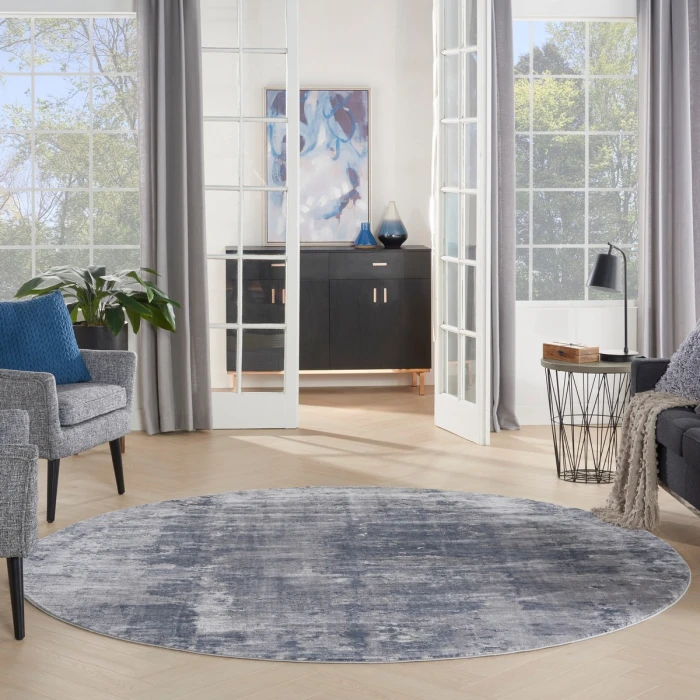 Nourison Rustic Textures Area Rug RUS05 Grey 7'10" Round