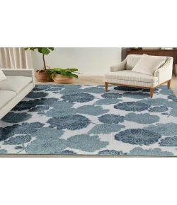 Nourison Home Garden Oasis GOA04 Blue 9 ft. X 12 ft. Area Rug