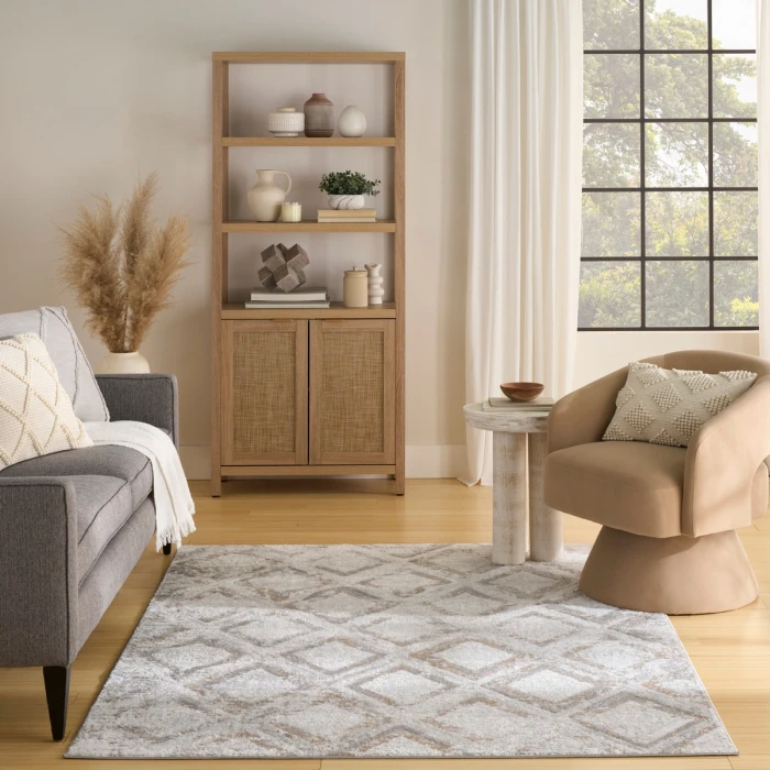 Nourison Dekor Grey DEK05 5 ft. 3 in. X 7 ft. Rect. Rug