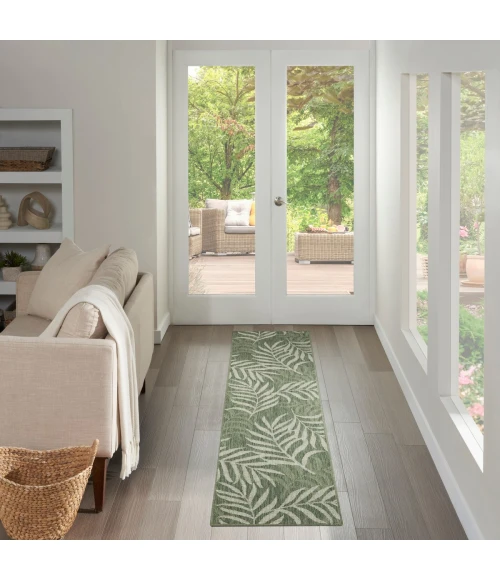Nourison Garden Oasis Green Ivory GOA01 2 ft. X 8 ft. Rect. Rug