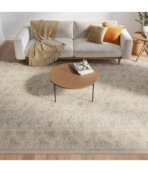 Nourison Home Botanical Washables Beige BOT03 7ft.6in. x 9ft.10in. Rect. Rug