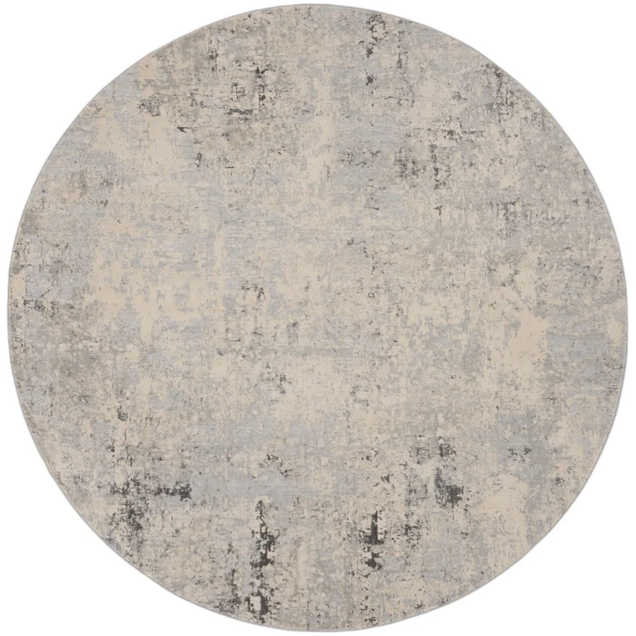 Nourison Rustic Textures Area Rug RUS07 Grey/Beige 7'10" Round