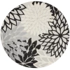 Nourison Home Aloha ALH05 Black White 7 ft. 10 in. Round Area Rug