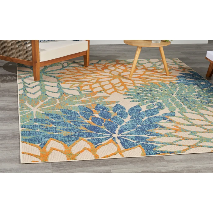 Nourison Aloha Blue Green ALH05 6 ft. X 9 ft. Rectangle Rug