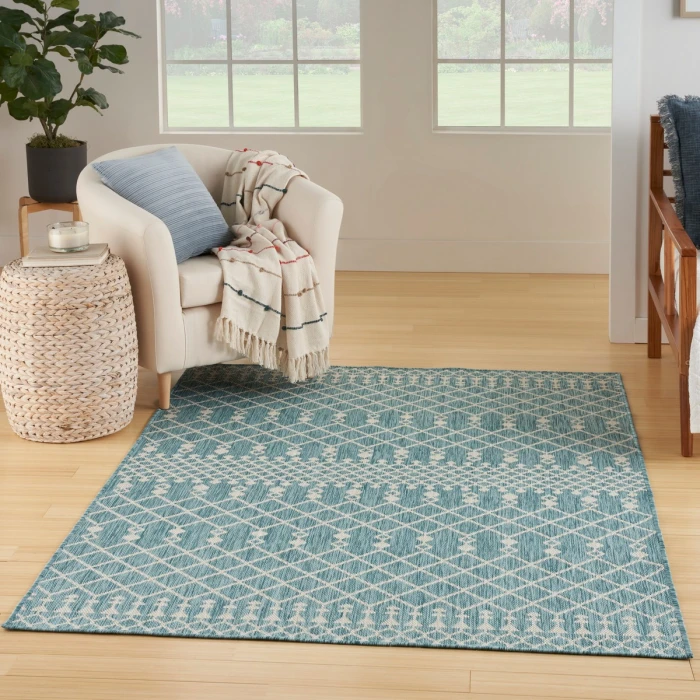 Nourison Positano Aqua POS02 5 ft. X 7 ft. Rect. Rug