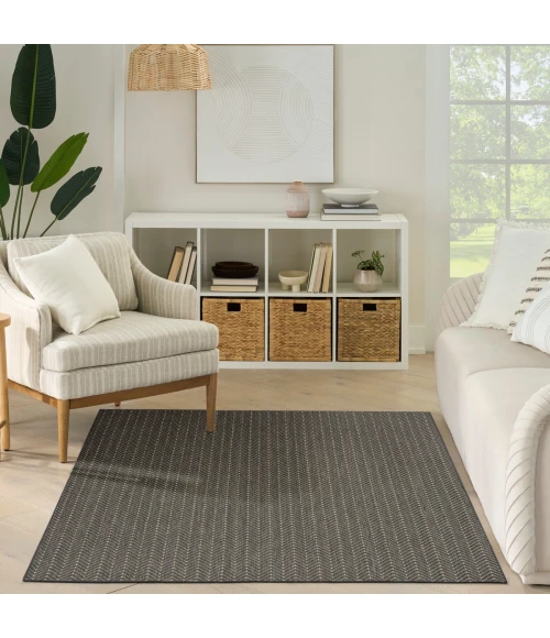 Nourison Horizon Indoor/Outdoor Charcoal HOZ02 5 ft. X 7 ft. Rect. Rug