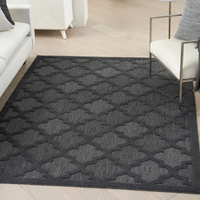 Nourison Easy Care Area Rug NES01 Charcoal/Black
